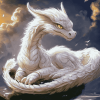 White Falcor Fantasy Diamond Painting