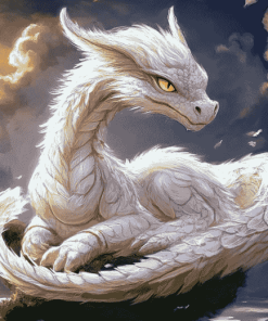 White Falcor Fantasy Diamond Painting