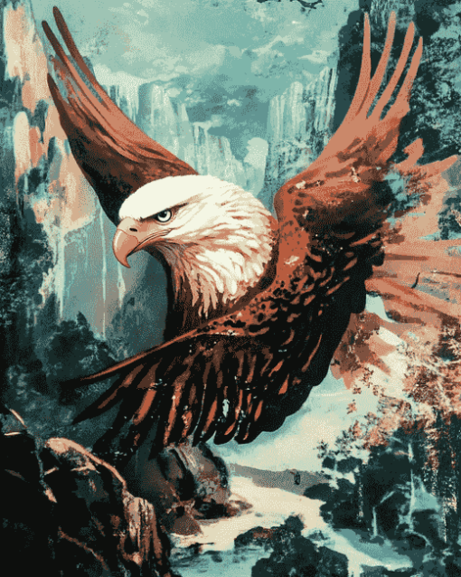 White Headed Eagle Animation Diamond Painting