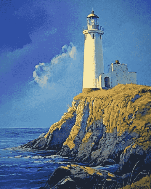 White Lighthouse Beacon Diamond Painting