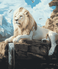 White Lion Wildlife Diamond Painting