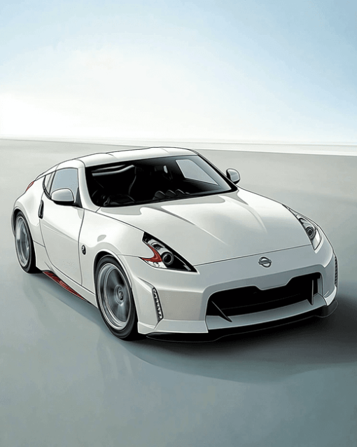 White Nissan 370z Engines Diamond Painting