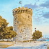 White Tower Thessaloniki Landmark Diamond Painting