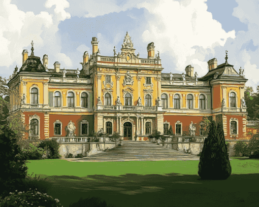 Wilanow Palace Scenic Diamond Painting