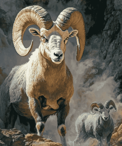 Wild Bighorn Sheep Diamond Painting