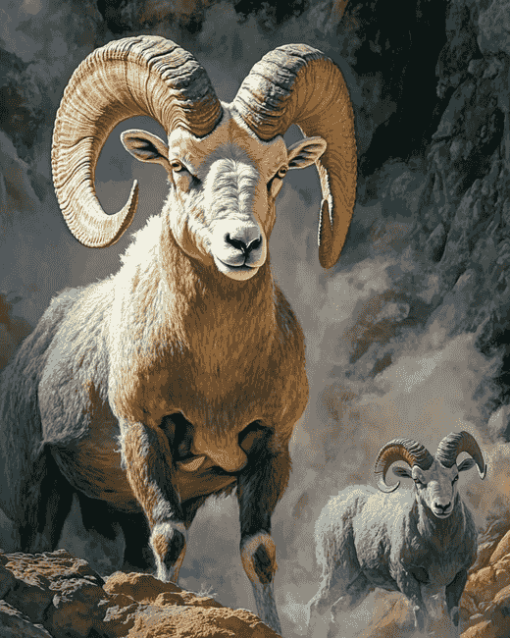 Wild Bighorn Sheep Diamond Painting