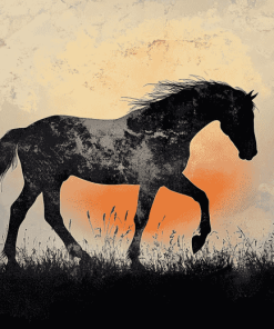 Wild Horse Silhouette Diamond Painting