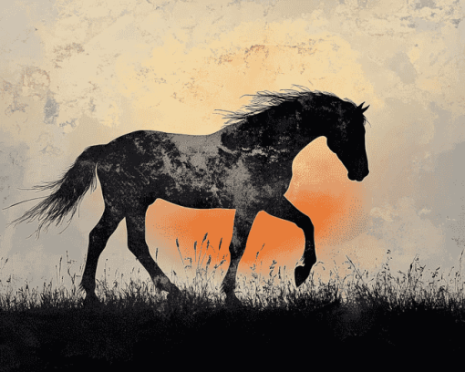 Wild Horse Silhouette Diamond Painting