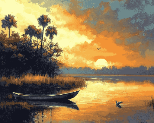 Willie Daniels Indian River Sunrise Diamond Painting