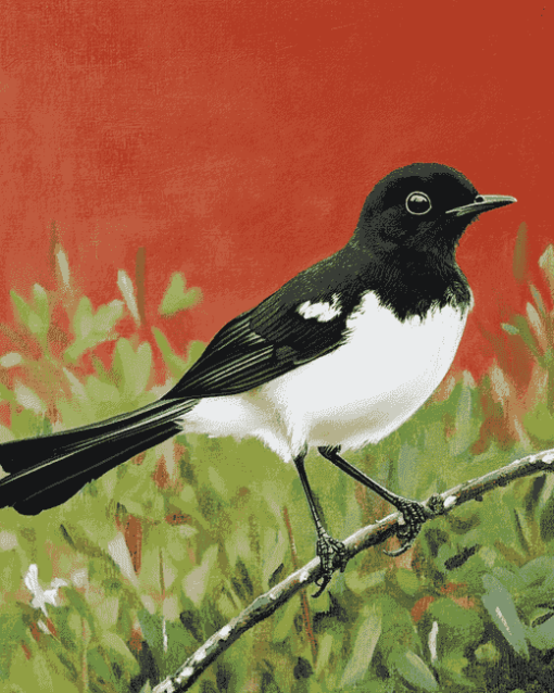 Willie Wagtail Birds Diamond Painting