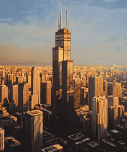 Willis Tower Chicago Skyline Diamond Painting