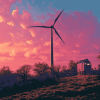 Wind Turbine Landscape Diamond Painting