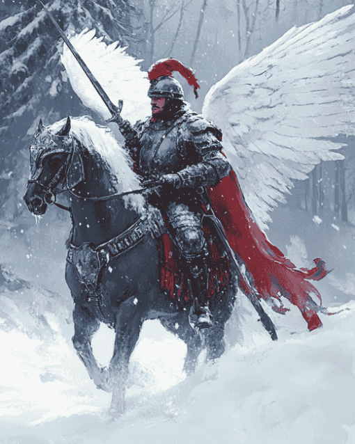 Winged Hussar Winter Scene Diamond Painting