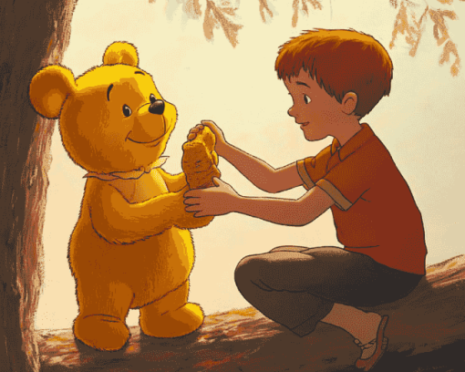 Winnie Bear Animation Diamond Painting