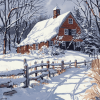 Winter Barn Landscapes Diamond Painting