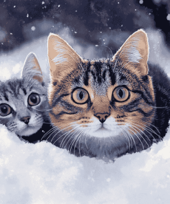 Winter Cat Diamond Painting