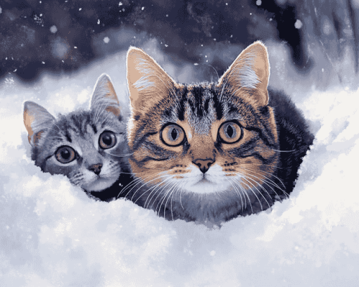 Winter Cat Diamond Painting