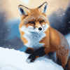 Winter Fox in Snow Diamond Painting