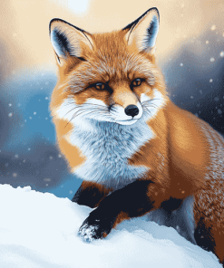 Winter Fox in Snow Diamond Painting