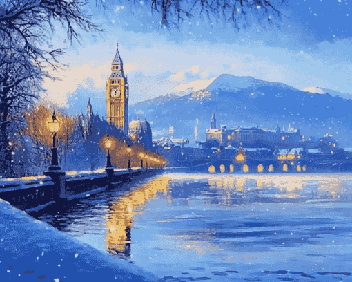 Winter Mountain Scenery London Diamond Painting