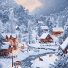 Winter Snowy Village Diamond Painting