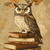 Wise Owl on Books Diamond Painting