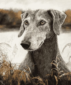 Wolfhound Puppy Diamond Painting