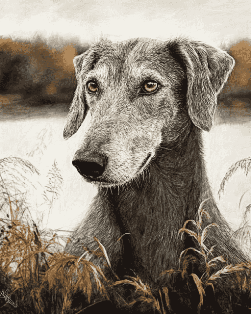 Wolfhound Puppy Diamond Painting