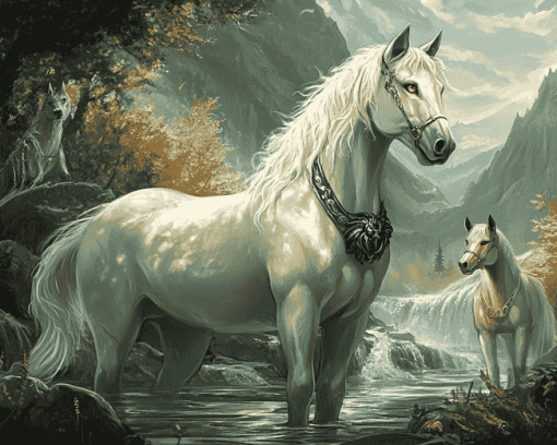 Wolves and Horses Fantasy Diamond Painting