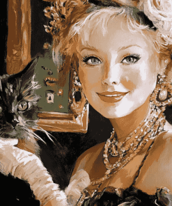 Woman and Cat Diamond Painting