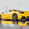 Yellow 458 Ferrari Engines Diamond Painting