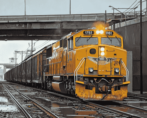 Yellow Diesel Engines Diamond Painting