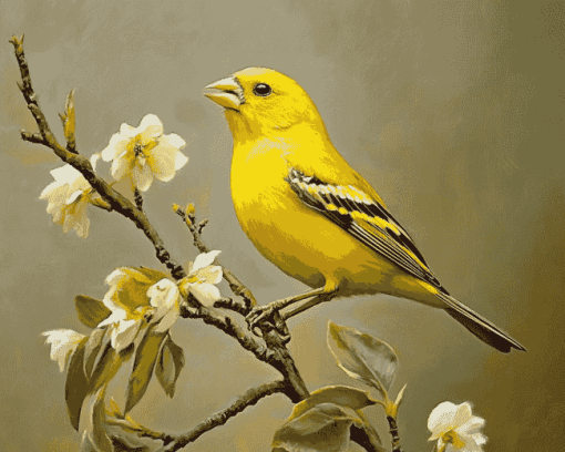 Yellow Finch Bird Diamond Painting