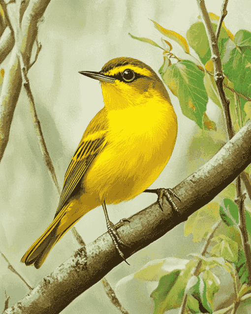 Yellow Kentucky Warbler Birds Diamond Painting