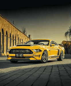 Yellow Mach 1 Mustang Car Diamond Painting