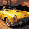 Yellow Thunderbird Car Diamond Painting