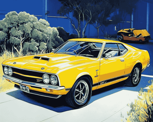 Yellow Xb Gt Falcon Car Diamond Painting