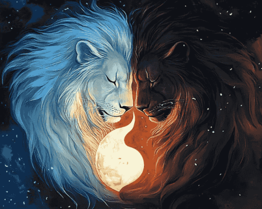 Yin Yang Lion Diamond Painting