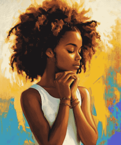 Young Black Girl Delight Diamond Painting