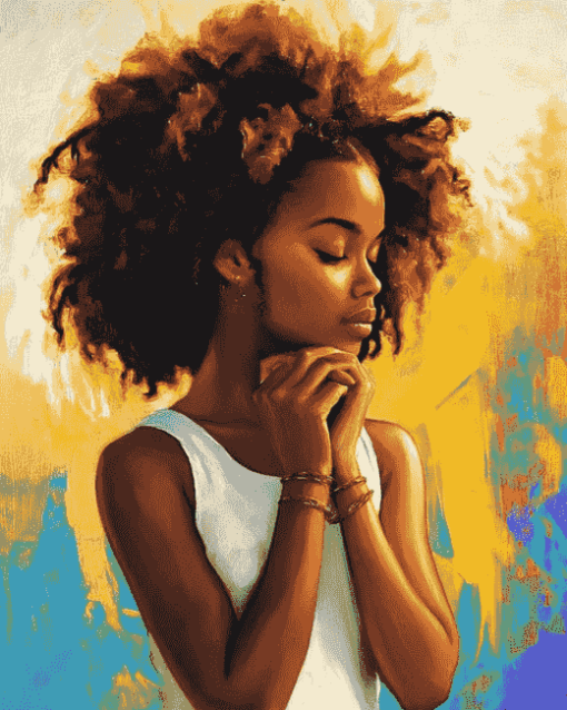 Young Black Girl Delight Diamond Painting