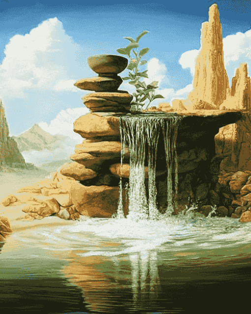 Zen Fountains Diamond Painting