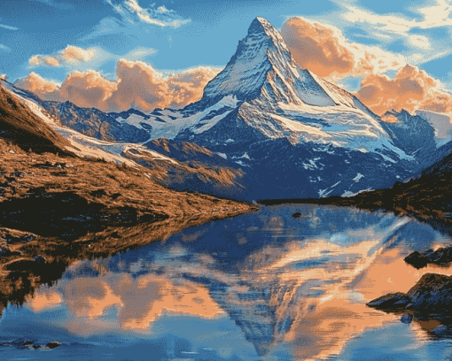 Zermatt Mountain View Diamond Painting