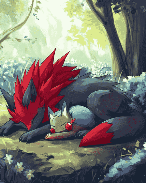 Zorua and Zoroark in Pokemon Diamond Painting