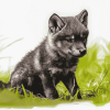 "Adorable Baby Wolf Diamond Painting"