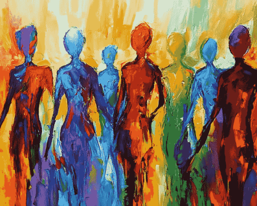 Abstract Colorful People Diamond Painting