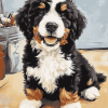 Adorable Bernedoodle Pup Diamond Painting