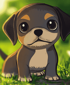 Adorable Puppy Animation Diamond Painting