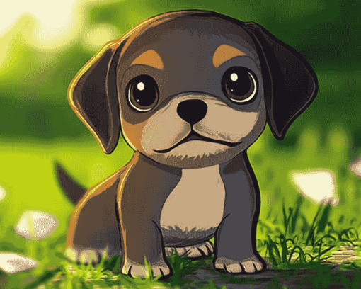 Adorable Puppy Animation Diamond Painting