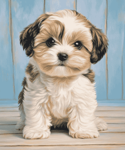 Adorable Shihpoo Puppy Diamond Painting