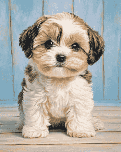 Adorable Shihpoo Puppy Diamond Painting